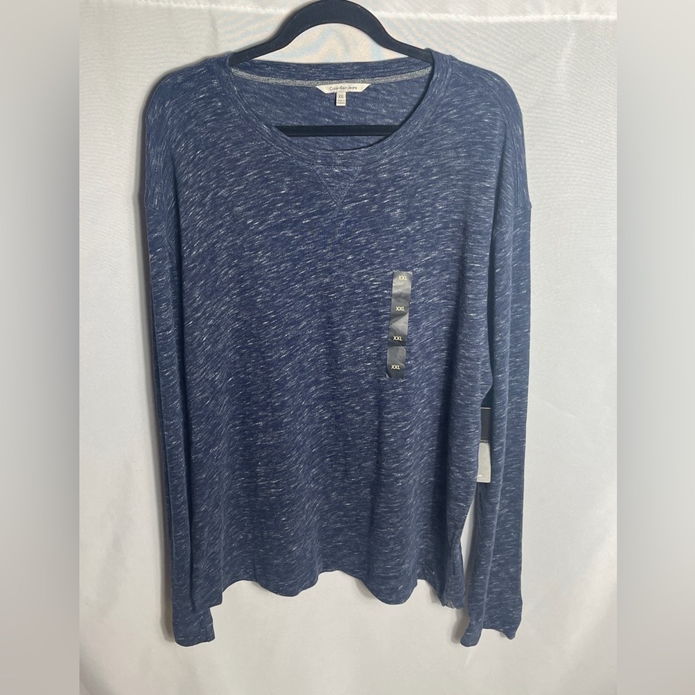 Calvin Klein Jeans Women’s XXL Blue Heather Long Sleeve Knit Top NWT